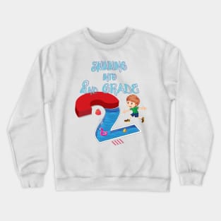 Swimming Into 2nd Grade Back To School Boy Crewneck Sweatshirt